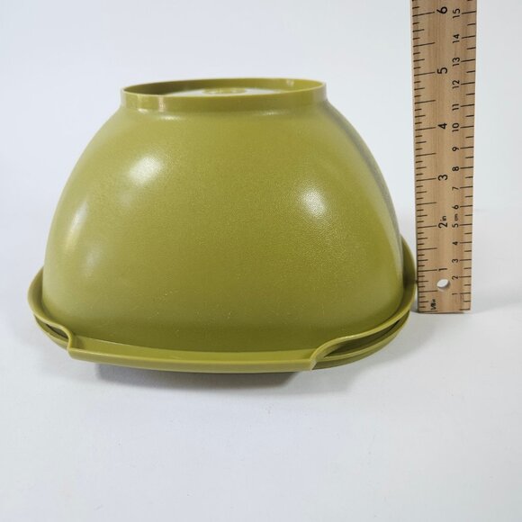 VTG Tupperware Servalier Bowl 858-1 W/ Lid 859-1 Avocado Green Made In Canada - Picture 13 of 13